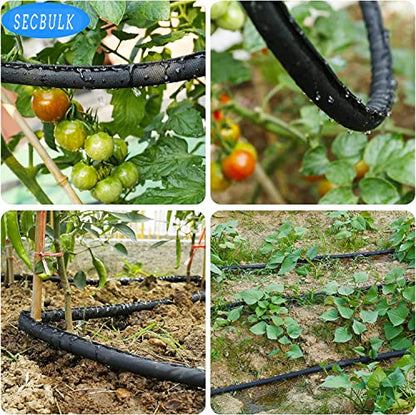 Secbulk 2025 Flat Soaker Hose 50 ft for Garden, 50' Linkable Drip Hose Diy Garden Irrigation System Saving 80% Water, Dual-layer Leak-free Design Water Hose with Holes - size: 50ft