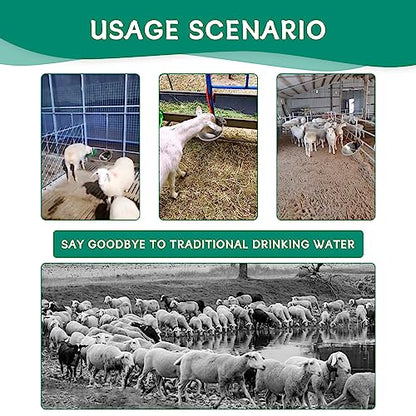 Automatic Goat Sheep Waterer Bowl with Copper Touch Valve,Stainless Steel | No Spill Livestock Water Trough for Goat,Sheep,Pig , Farm Water Drinking Equipment - color: SILVER