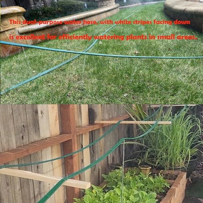 Watoo 2026 Sprinkler Hose & Soaker Hose for Yard - 25 FT Reinforced Flat Garden Hose with Holes, Heavy Duty No-Kink Lawn Irrigation Hose (Includes Stakes, High Pressure Spray) - size: 25FT