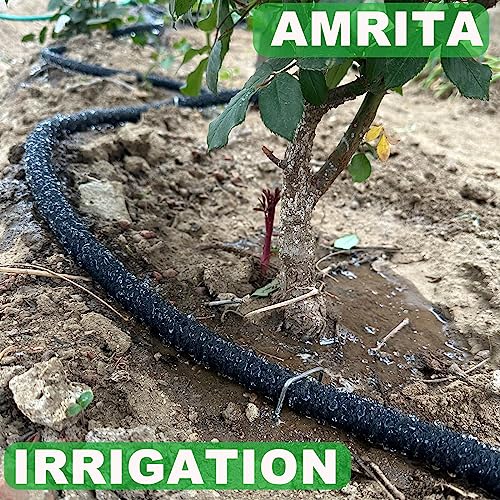 AMRITA Soaker Hose KIT,1/2inch 15ft 4Pack Rubber Garden Hose 70% Water Saving,Black Heavy Duty Soaker Hose For Garden Lawn,Garden Raised Beds.(1/2-15FTX4) - color: 1/2"×(15FT)×(4PCS)