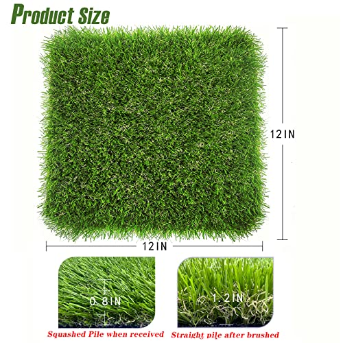 8 Pack Chicken Nesting Box Pads for Laying Eggs - 12"x12"x1.2", Washable Hen Nesting Pads for Chicken Coop, Artificial Grass Chicken Bedding Rug Carpet Synthetic for Garden Lawn Indoor Outdoor