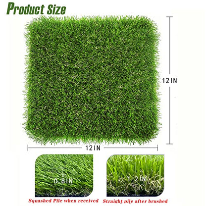 8 Pack Chicken Nesting Box Pads for Laying Eggs - 12"x12"x1.2", Washable Hen Nesting Pads for Chicken Coop, Artificial Grass Chicken Bedding Rug Carpet Synthetic for Garden Lawn Indoor Outdoor