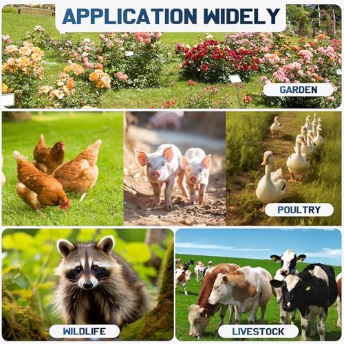 12KV Electric Fence Charger with LED Indicator, 2 Joules Pulse Energy, 10 Miles Range, Prevents Wild Animals Intrusion for Livestock Poultry, Farm Animals, Pets, Ranches, Gardens - color: Orange