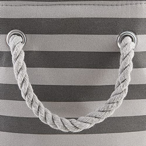 Bone Dry Pet Storage Collection Striped Paw Patch Bin, Small Round, Grayz, Medium Breeds - color: Gray, size: Small Round