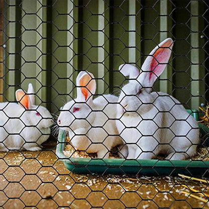 PVC Hexagonal Poultry Netting Chicken Wire 36" x 25' x 1" Mesh 20GA Black - size: 36"x25'-1" 20GA