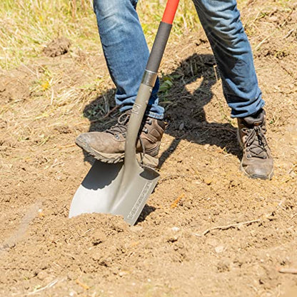 Radius Garden 58-in Long Handle Round-Point Shovel, Steel Shaft, Steel - style: Long-Handle, Round Point