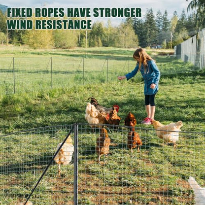 SUNYRISY Garden Mesh Fence Temporary Safety Fencing, 40in x 98.4ft Garden Fence Animal Barrier with Steel Stakes, Fencing Netting for Construction Backyard Chickens Dog Poultry Deer - size: 40in x 98ft