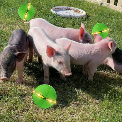 Pig Toy - Toy for Pigs, Interactive Pig Flying Saucer Disc Ball Toys with 6 Lights for Mini Pigs, Enrichment Play for Pet Pigs Supplies Enjoyment and Fun-Green - color: Green