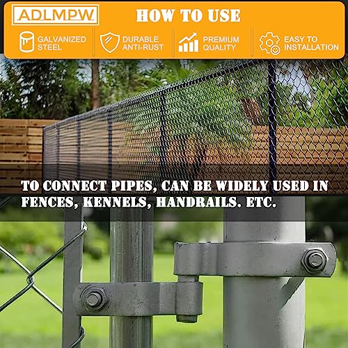 Galvanized Steel Heavy Duty Chain Link Fence Hinge Kit - 2 PCS Female & Male Hinges, Bolts & Nuts Included