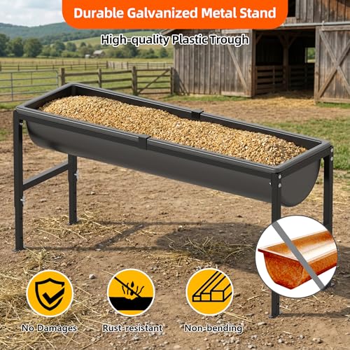Animal Waterer 11 Gallon, Livestock Water Trough with Adjustable Stand, Easy to Assemble and Carry, Feeding Goat, Sheep, Horse, Dog in Farm - size: 1 PC