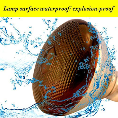 2 Pack 125W Red Heat Lamp Infrared Bulbs,PAR38 Flood Light Glass Lamp Bulb for Food Service, Brooder Bulb, Chicks, Pet, Bathroom, Light Therapy Use E26 Base. - size: STD-125W