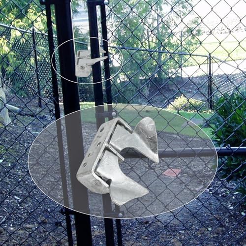 1-3/8" to 1-5/8" Wall Mount Gate Butterfly Fork Latch, Gate Latch, Gate Fork Lock with Padlock Hole, Chain Link Fence Gate Latching Hardware, Galvanized Steel (Silver - 2 Pack) - color: silver - 2 Pack