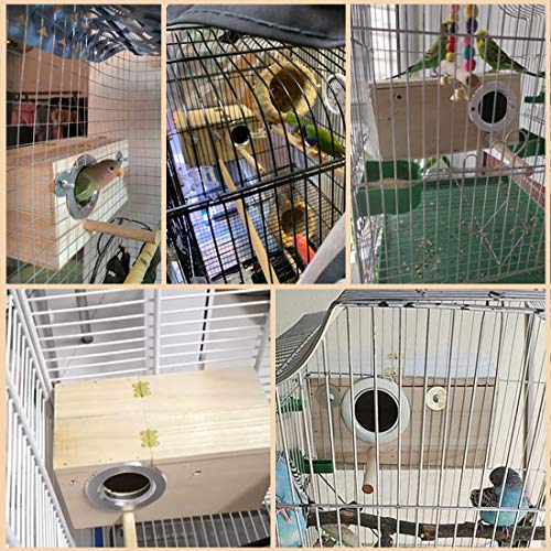 PINVNBY Parakeet Nesting Box Bird House Wood Breeding Box Parrots Mating Box for Lovebirds Budgie Finch Cockatoo Canary and Medium-Sized Birds(S) - size: Small