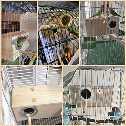 PINVNBY Parakeet Nesting Box Bird House Wood Breeding Box Parrots Mating Box for Lovebirds Budgie Finch Cockatoo Canary and Medium-Sized Birds(S) - size: Small