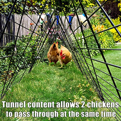 Foldable Expandable Chicken Tunnel for Outdoor Yard, Heavy Duty Poultry Run Tunnel, Predator Proof Enclosure Playpen for Chickens Rabbits Ducks