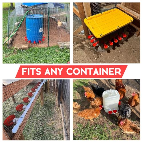 32 Pack Auto Chicken Poultry Waterer Cups Feeder for Diy Chicken Coop Automatic Watering Cup Dispenser Drinker Bebederos De Agua Para Gallinas with Mounting Hole Opener Double Leak-proof Washer - size: 32 Pcs