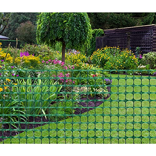 DOEWORKS Safety Fence, 4 x 100 FT Green Plastic Mesh Fence Roll Barrier Netting for Construction Fencing Animal Fencing Garden Fencing and Event Fencing - color: Green