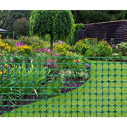 DOEWORKS Safety Fence, 4 x 100 FT Green Plastic Mesh Fence Roll Barrier Netting for Construction Fencing Animal Fencing Garden Fencing and Event Fencing - color: Green