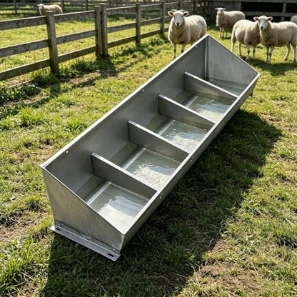 Thickened Large Capacity Goat Feeder, Multi-Compartment Livestock Water Trough for Hog, Cattles, Deers, Floor & Wall Mounted Hay Feeder(L150cm/59.1"(5 Slots)) - size: L150cm/59.1"(5 Slots)