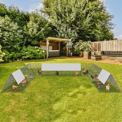 236.2" x 157.5" x 24.2" Chicken Tunnels for Yard, Portable Chicken Coop with Corner Frames, 2 Sets, Easy Installation, for Chickens, Ducks, Rabbits