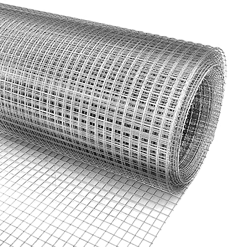 Hardware Cloth 8'' x 20' 1/4 in Galvanized Wire Mesh Roll (23 GA) Chicken Wire Fence Roll for Chicken Pen/coop Fences, Screen mesh, Rabbit/Snake Fences, Poultry enclosures, Handicraft Making, etc. - size: 8In x 20Ft