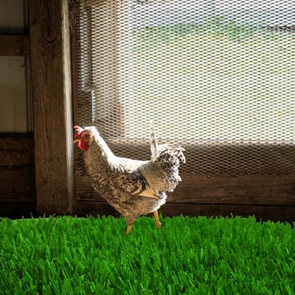 Irieiply 6 Pack 12"x12"x1.2" Chicken Nesting Pads for Laying Eggs, Washable Artificial Spring Grass Carpet Synthetic Turf Mat Nest Box Bedding for Chicken Coop