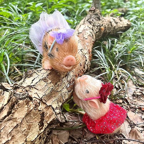 OtardDolls Reborn Pig Dolls, 5 Inch Realistic Newborn Full Silicone Lifelike Reborn Pig Dolls Soft & Stylish Real Life Silicone Animals Realistic with Toy Accessories