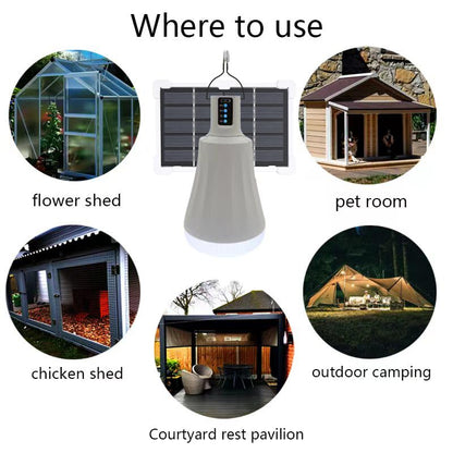 Solar Rechargeable Light Bulbs Indoor，Chicken Coop Light, Camping Accessories, Solar Light Bulbs for Outside Waterproof, Luces Lolares para Interioresent, Night Fishing Emergency Lights