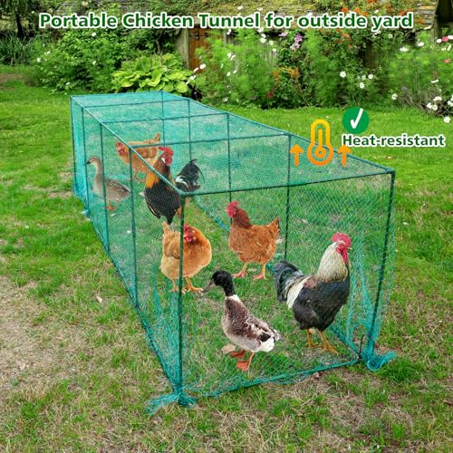 UNIFAMILY Large Chicken Tunnels,126 x 31IN Portable Chicken Coop Cube Run, DIY Chicken Tunnel for Outside Yard, Chickens Runs for Yard Easy Installation Poultry Coop Suitable for Duck, Rabbit