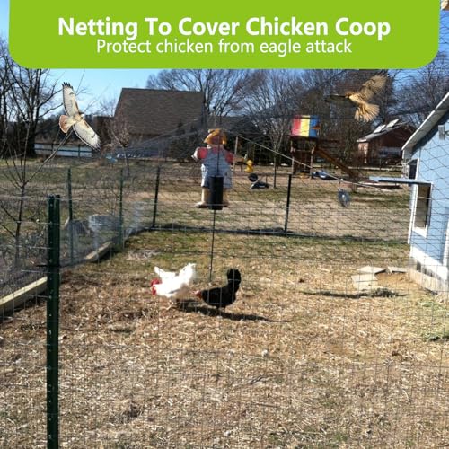 20x20ft Bird Netting for Chicken Coop, 1/2" Mesh Chicken Coop Netting Cover | Poultry Netting Roof for Chicken Run, Hawk Proof, Bird Netting for Garden, Fruit Trees, Plants, Vegetables, Garden Protection - size: 20'x20'-1/2''