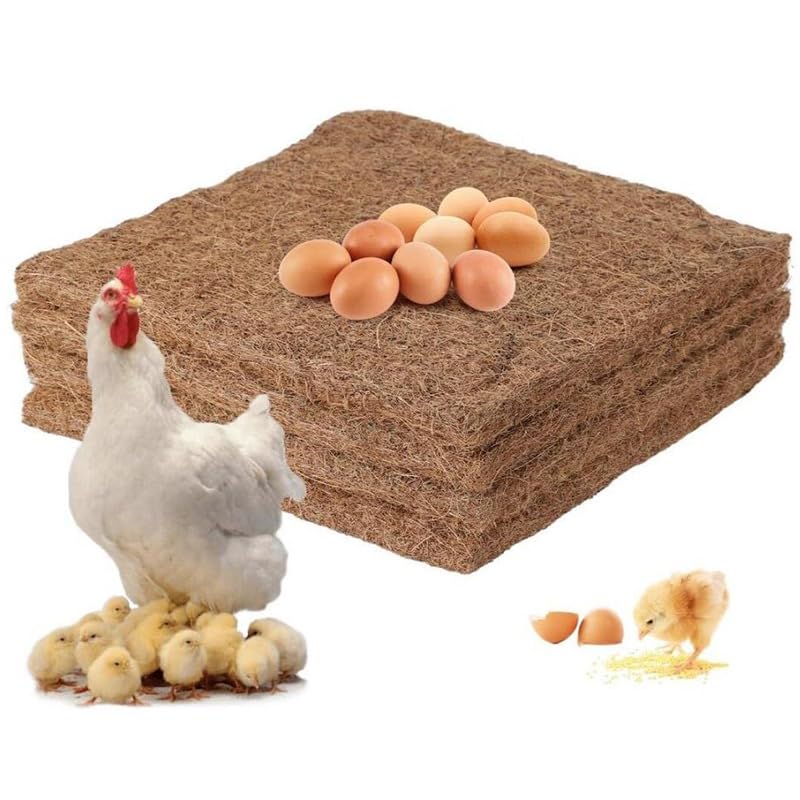 6 Pack Chicken Nesting Pads for Chicken Coop Accessories – 12"x12" Reusable Washable Bedding Mats, Organic Bird Nest Liner for Hens, Rabbits & Nesting Boxes