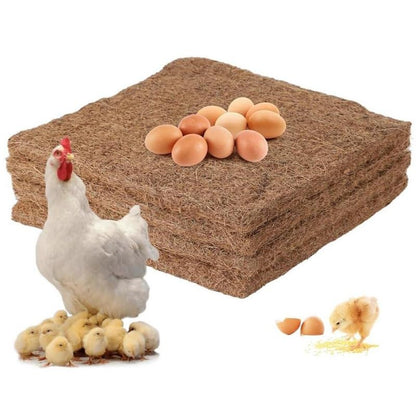 6 Pack Chicken Nesting Pads for Chicken Coop Accessories – 12"x12" Reusable Washable Bedding Mats, Organic Bird Nest Liner for Hens, Rabbits & Nesting Boxes