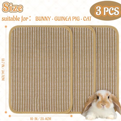 Rabbit Scratching Pad, Sisal Scratching Pad for Bunny, Guinea Pig, Cat. Resting Mats for Cages, Forage Grass Mat Indoor Essentials Accessories (3PCS) - size: TZZB-3PCS