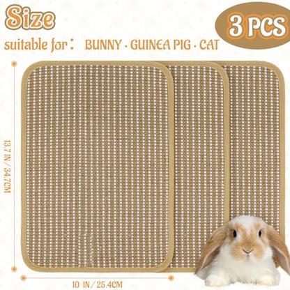 Rabbit Scratching Pad, Sisal Scratching Pad for Bunny, Guinea Pig, Cat. Resting Mats for Cages, Forage Grass Mat Indoor Essentials Accessories (3PCS) - size: TZZB-3PCS