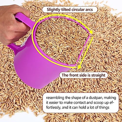 Feed Scoop - Grain Scoop for Horse,Heavy Duty Plastic Large Food Scoop for Large Dogs Livestock 1.8 Quart/7.2Cups (Purple) - color: Purple