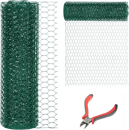 60'' x 150' Green Chicken Wire Fencing, 1 inch Chicken Wire and 19 Gauge Poultry Netting, Garden Mesh Fence Roll for Floral Arrangements/Crafts/Farm/Livestock/Pet Protection - size: Green /19 Gauge 60" x150'