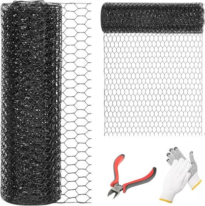 72'' x 100' Black Chicken Wire Mesh Fence, 15 Gauge Poultry Netting and 2 inch Mesh Fence Roll, Chicken Wire for Floral Arrangements/Crafts/Farm/Livestock/Pet Protection