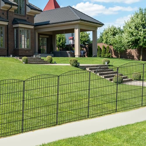 INJOPEXI Decorative Garden Fence 6 Panels 13ft (L)×36in (H) Animal Barrier Fences with 6 Panels Rustproof Metal Wire No Dig Rabbit Fencing Dog Fence for Outdoor Backyard Patio - Without Fence Gate - size: 6 Panels 13ft(L)-36"(H) - Without Gate