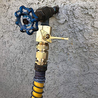 HQMPC Garden Hose Quick Connect Solid Brass Quick Connector Garden Hose Fitting Water Hose Connectors 3/4 inch GHT (2SETS) - size: 2 Sets