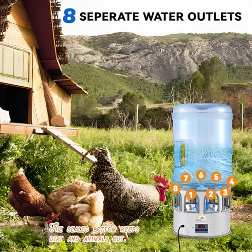 5 Gallon Chicken Waterer for Winter | Heated Chicken Waterer, Temperature Controlling for Ducks, Geese