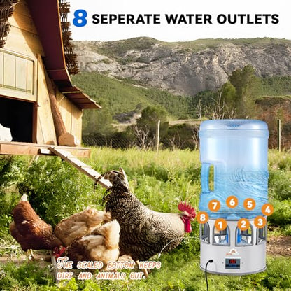 5 Gallon Chicken Waterer for Winter | Heated Chicken Waterer, Temperature Controlling for Ducks, Geese