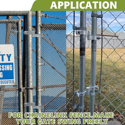4 Pack 1-3/8" Chain Link Fence Frame Gate Post Hinge,Galvanized Steel Gate Hinge for Fence Posts, Chain Link Fence Parts for Farm Gate, Bolts & Nuts Included - size: 1-3/8" Male