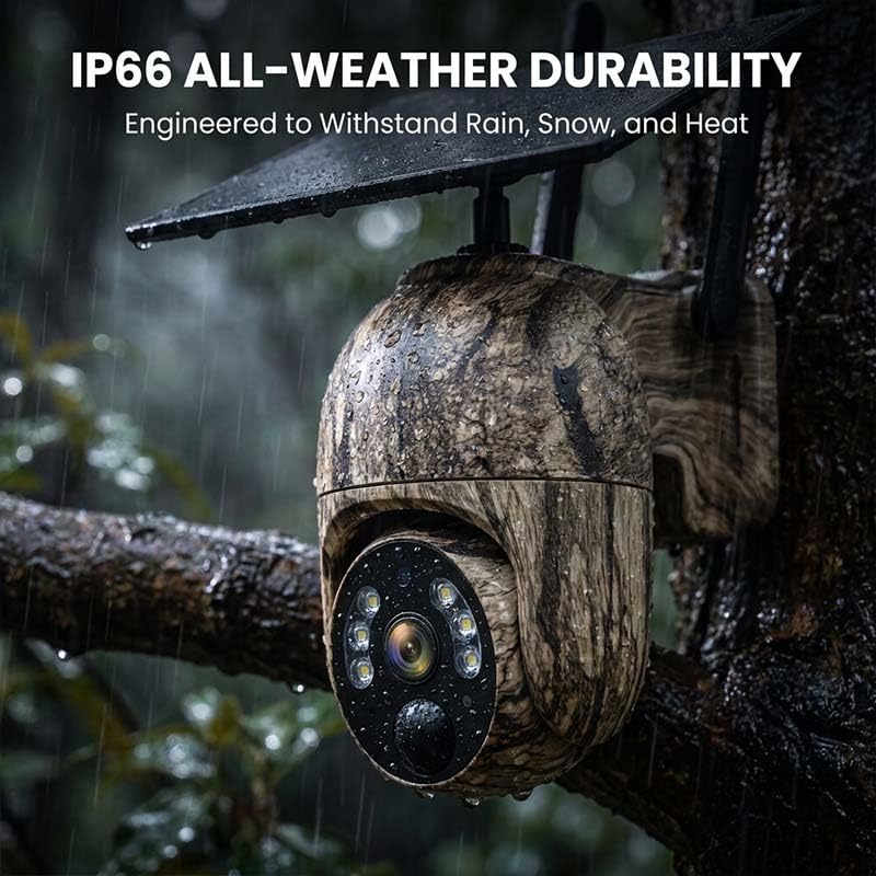 4G LTE Cellular Trail Camera with Built-in SIM Card, Solar Powered Game Camera, 4MP Ultra HD 360° Live Streaming, Motion Activated Trail Cam with IR & White LED Night Vision, IP66 Waterproof (1pc) - color: 1pc