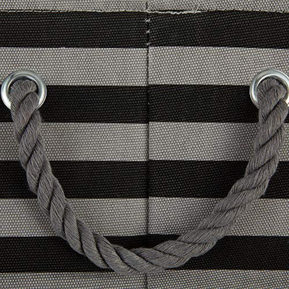 Bone Dry Pet Storage Collection Striped Paw Patch Bin, Black, Small Round - color: Black, size: Small Round