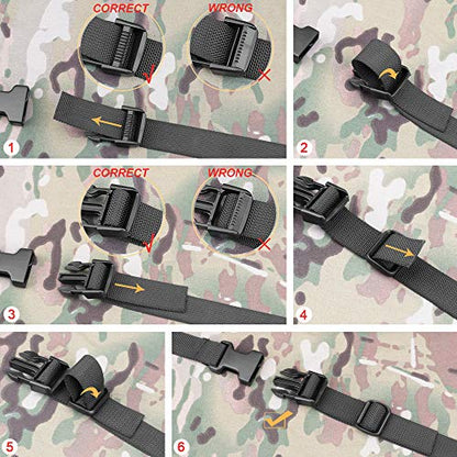 MAGARROW 78" x 1" Strap Buckle Packing Straps Adjustable 1-Inch Belt - color: Black 6.5 feet Long (10-PCS)