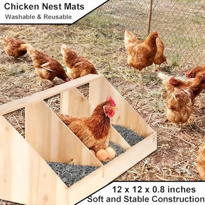 6 PCS Nesting Pads for Chicken Coop, Plastic Washable Chicken Nesting Pads, Premium Chicken Coop Accessories,12” x 12” Cuttable Chickens Nest Box Bedding Liners