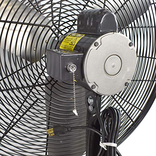 Schaefer 24CFO-B 24" Fixed-Mount Circulation High Airflow Fan, Industrial Made in USA, 2-Speed, 1/4 HP, 5280CFM, Black