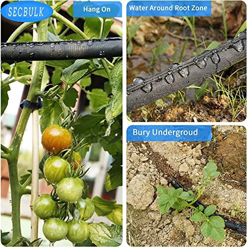 Secbulk 2025 Flat Soaker Hose 200 ft for Garden, 200' (50ft x 4) Linkable Drip Hose Diy Garden Irrigation System Saving 80% Water, Dual-layer Leak-free Design Water Hose with Holes - size: 200ft (50‘X4)