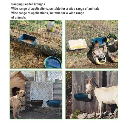 Pssopp Plastic Hanging Chicken Feeder, Large Capacity Design Thickened Plastic Waste Prevention Hanging Poultry Feeder Trough for Livestock (White) - color: White