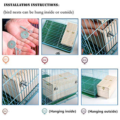 YJJKJ Wood Parakeet Nest Box Pet Bird House Parrot Breeding Mating Box Bird Cage Box for Lovebirds Cockatiel Parrotlets Budgerigar Parakeet (XL) - size: Extra Large